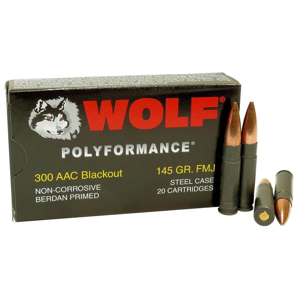 Wolf 300 Blackout 145GR Fmj Steel Case 20-RD