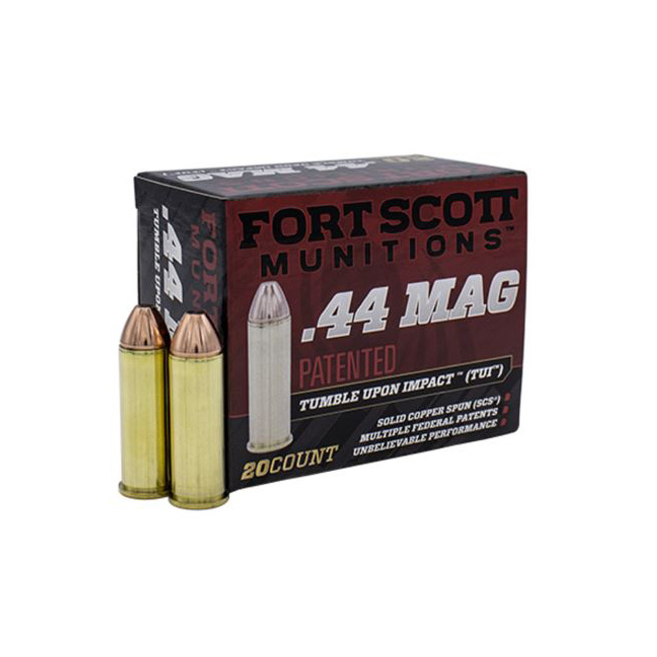 Fort Scott Munitions 44 Rem Mag 200GR Tui Brass Case 20-RD