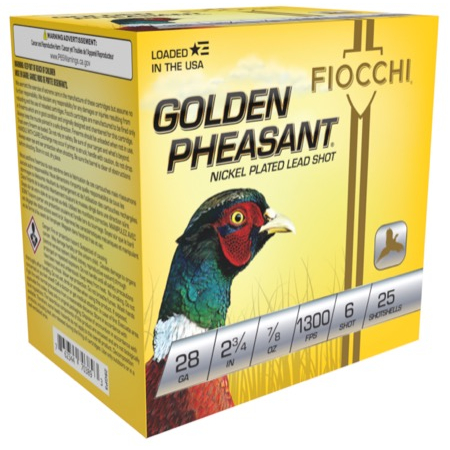 Fiocchi Golden Pheasant 28GA 2.75 7/8OZ 6 Shot 25-ROUND