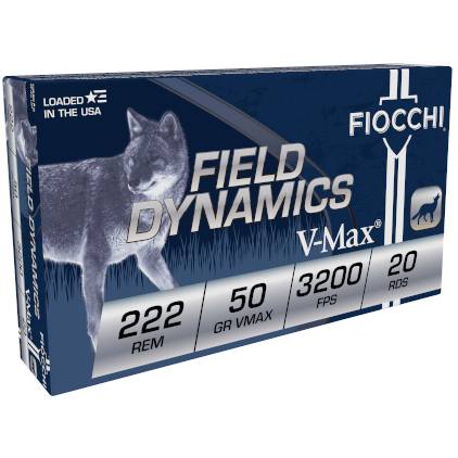 Fiocchi 222 Rem 50GR V-max 20RD 10 Boxes Per Case