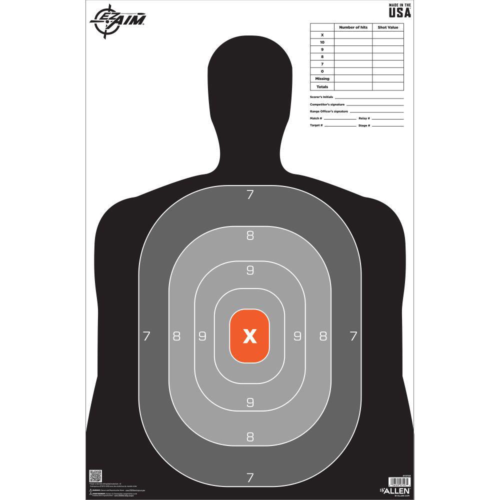 Allen Ez Aim Pro Silhouette B27 Paper Target 23 X 35 50 Per Pack