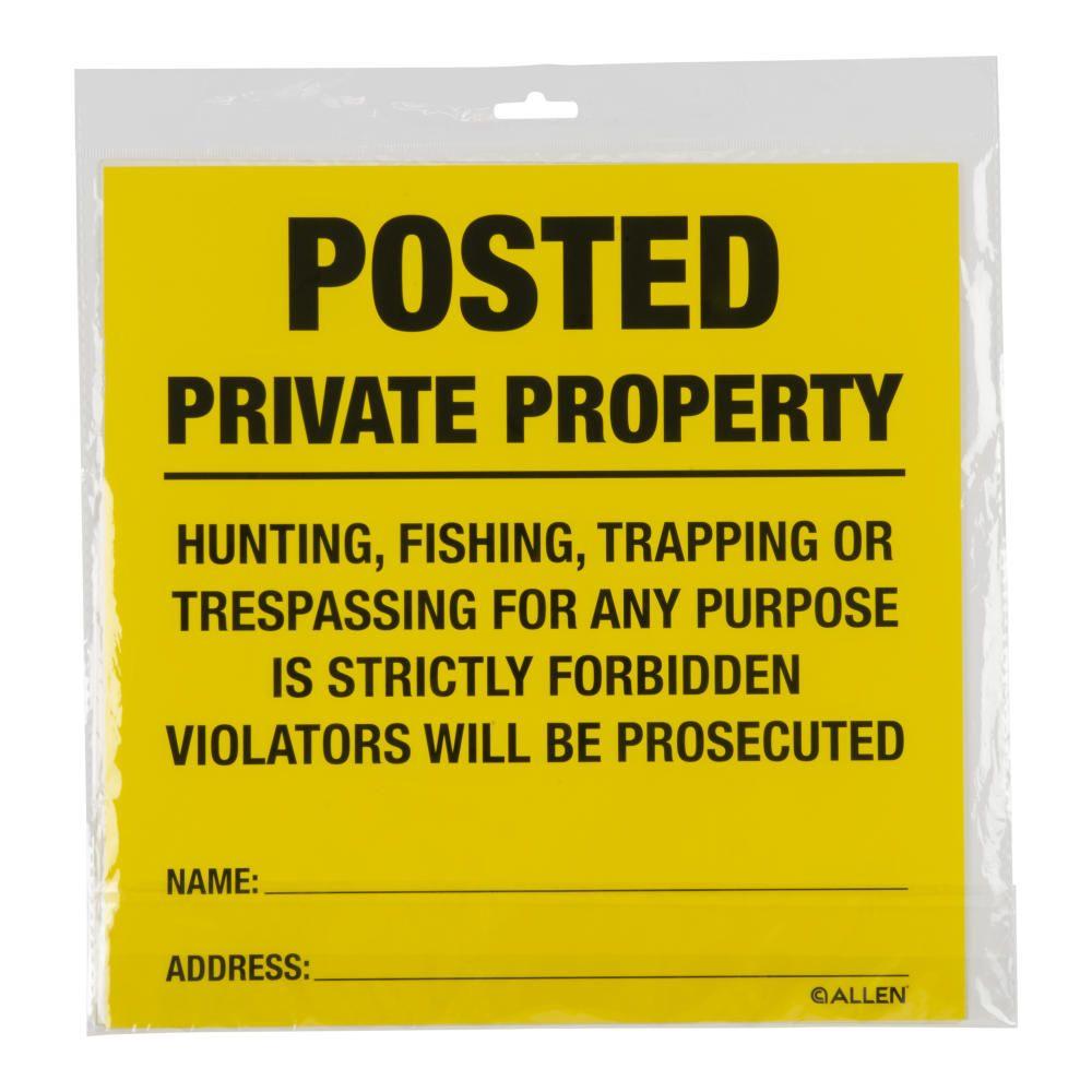 Allen Posted No Trespassing Sign 12 Pack