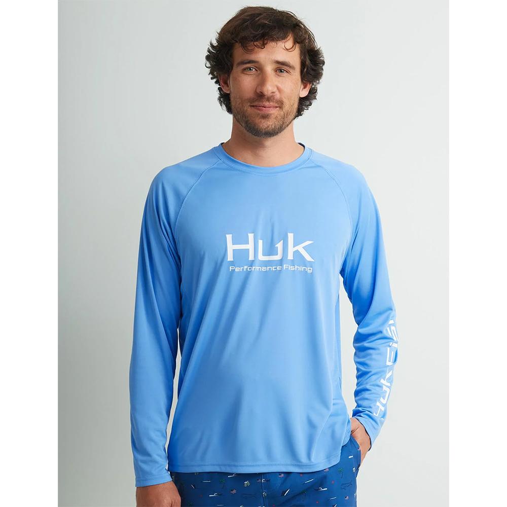 Huk Vented Pursuit Marolina Blue Long Sleeve Shirt - Size S