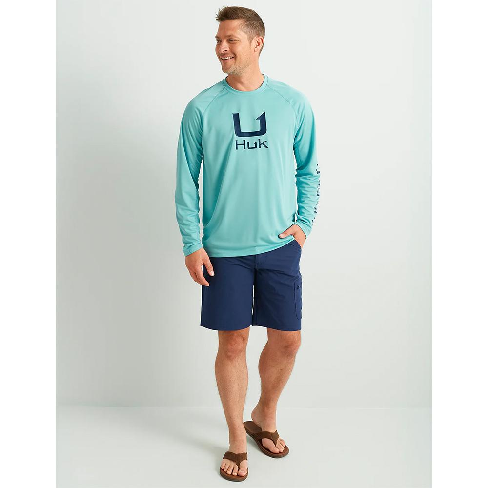 Huk Icon Ls Crew Marine Blue 2XL