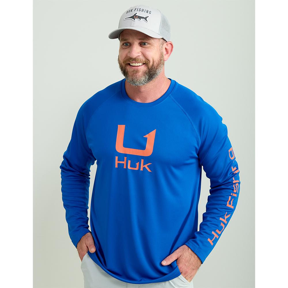 Huk Icon Ls Crew Ocean Blue L