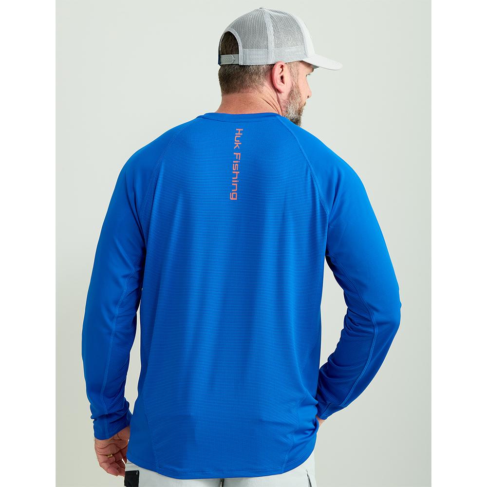 Huk Icon Ls Crew Ocean Blue Size M - Image 2
