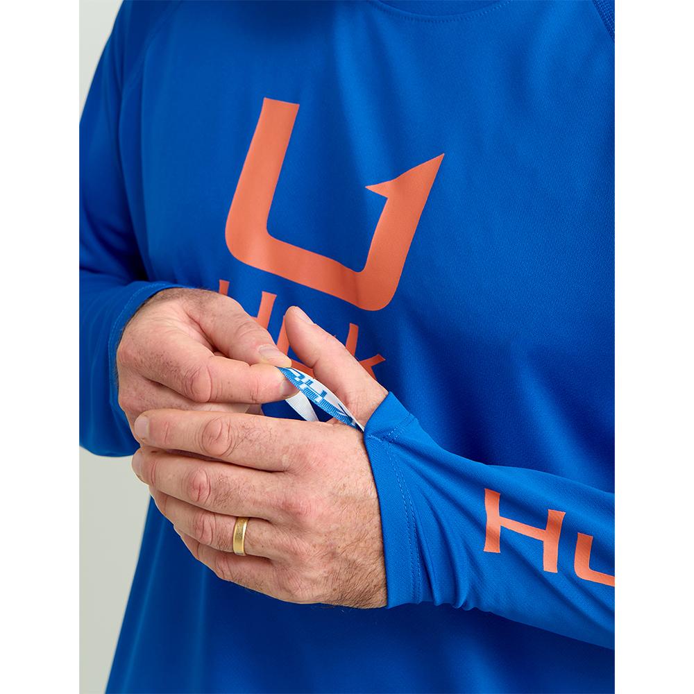 Huk Icon Ls Crew Ocean Blue Size M - Image 3