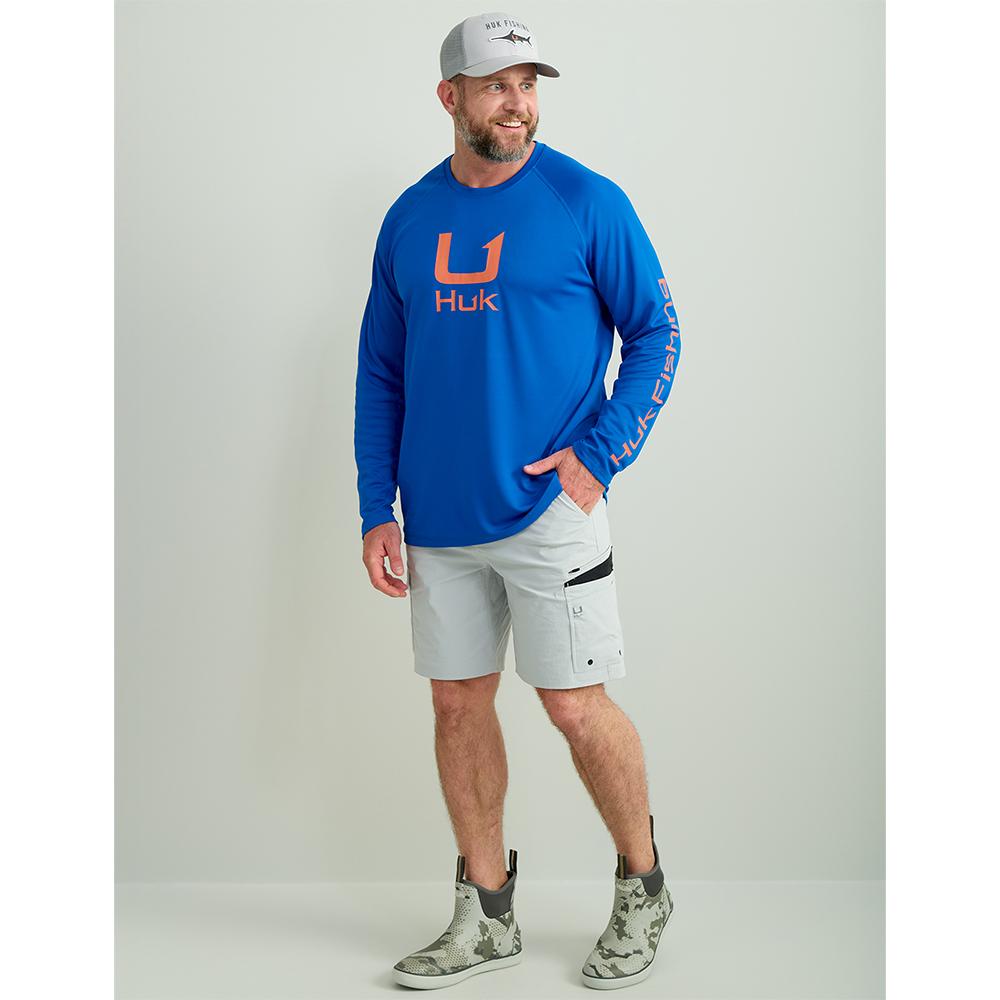 Huk Icon Ls Crew Ocean Blue Size M - Image 4