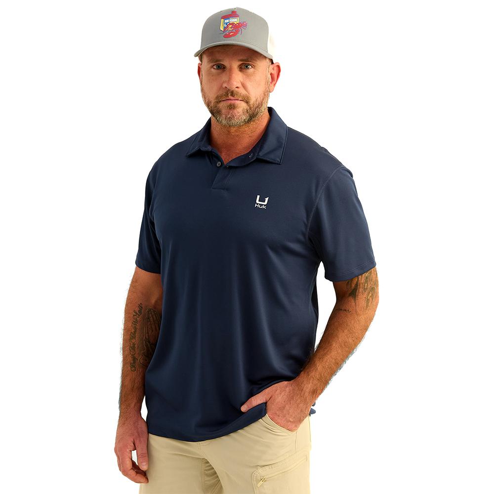 Huk Icon Polo Short Sleeve Shirt Navy L