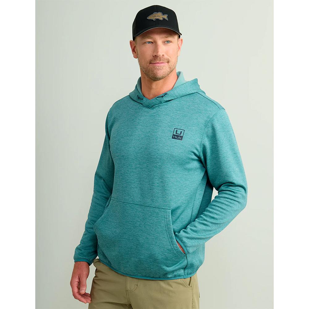 Huk Hukd up Performance Fleece Hoodie Storm Blue Hthr M