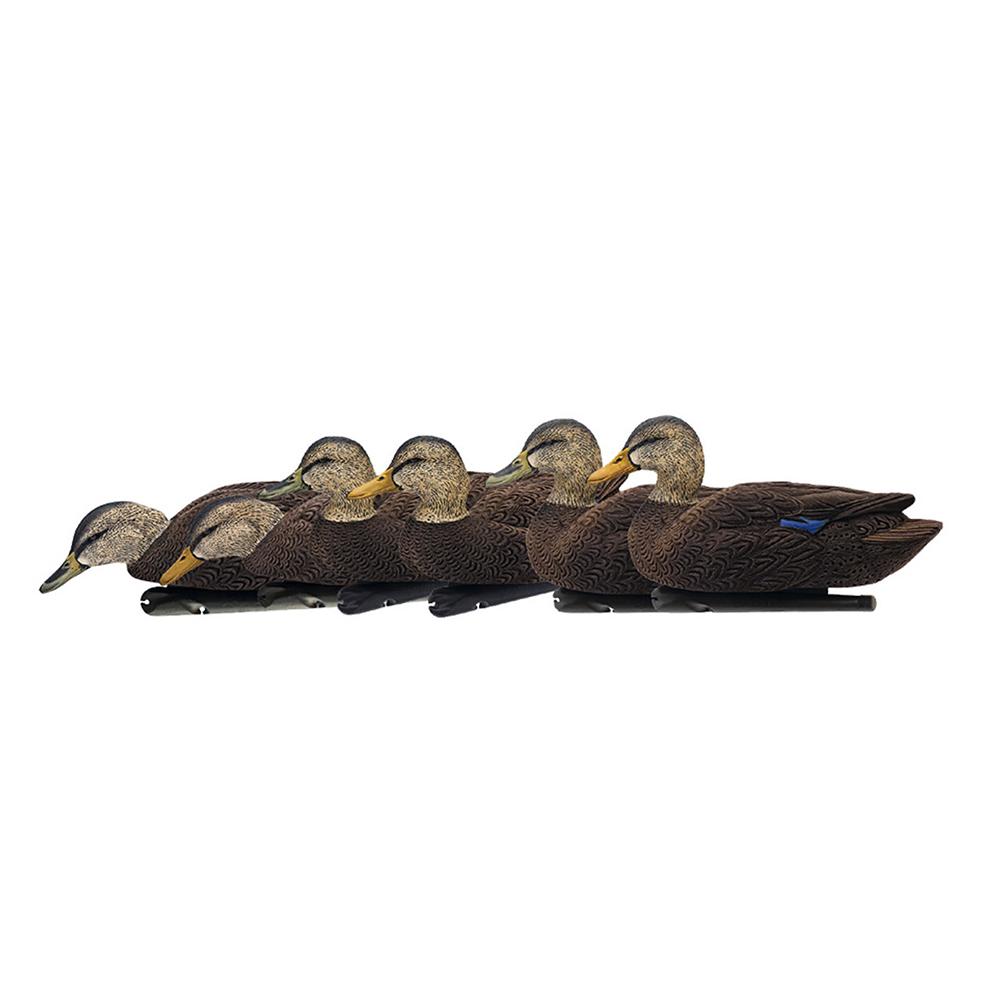 Avianx Topflight Floating Flocked Black Duck Decoys 6 Pack