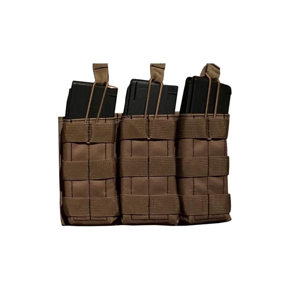 Open Top Triple Magazine Pouch Tan