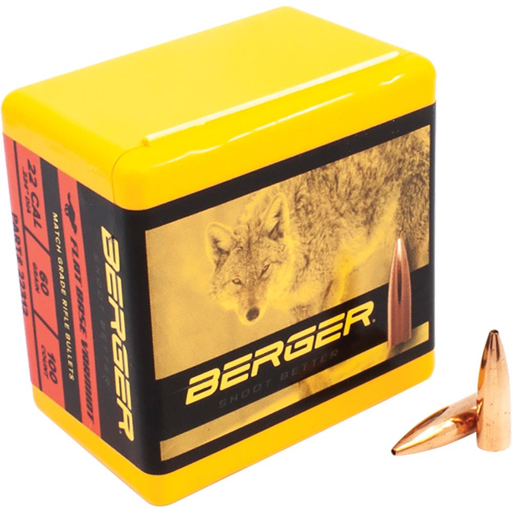 Berger 22 Cal 224DIA 60GR Varmint Match 100 Rounds