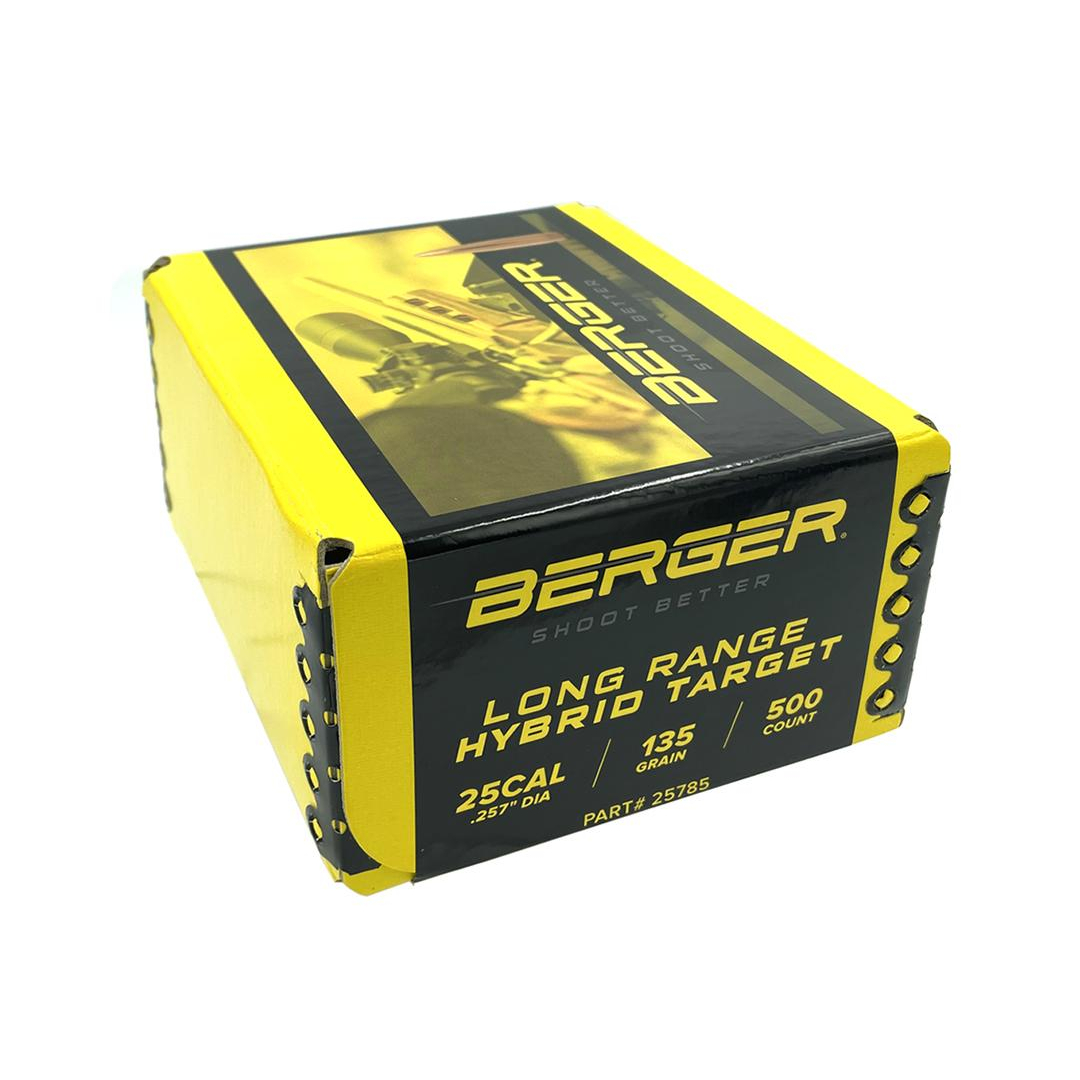 Berger 25 Cal 135GR Lr Hybrid Target 500RD Box