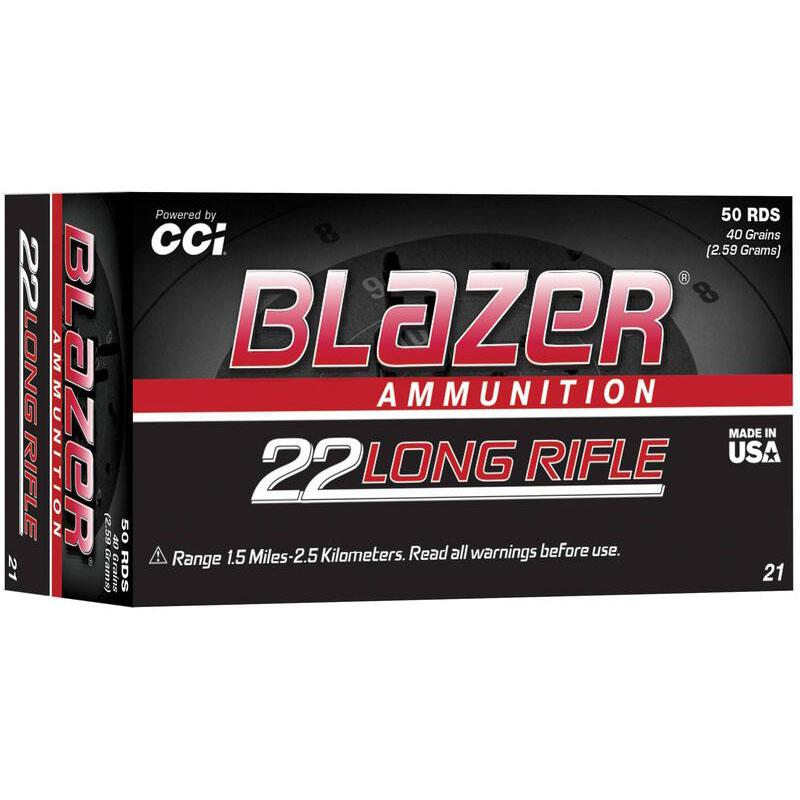 Blazer 22LR High Velocity 40 Gr Lead Round Nose 50RD