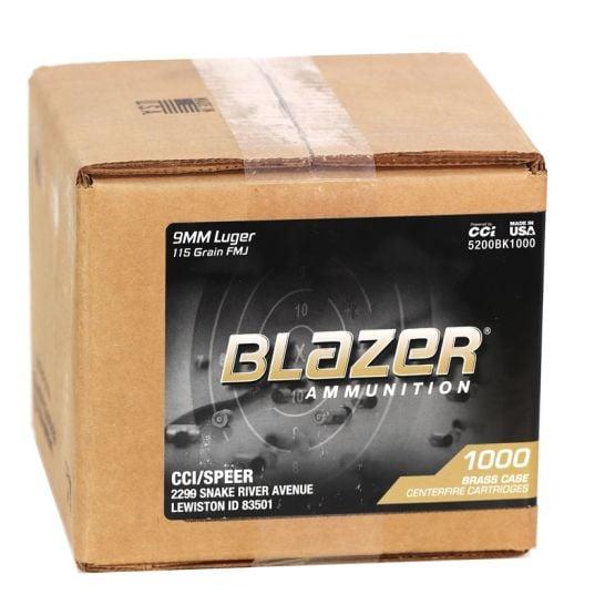 Cci Blazer Brass 9MM Luger 115GR Fmj 1000RD Loose Ammo