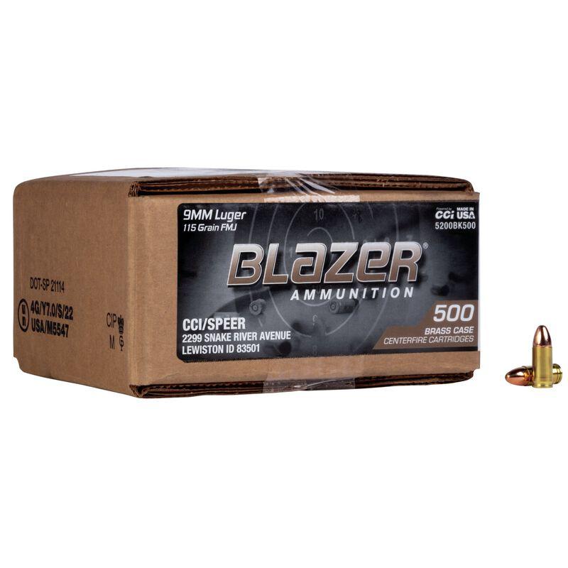 Cci Blazer Brass 9MM Luger 115GR Fmj 500RD Box Loose Ammo