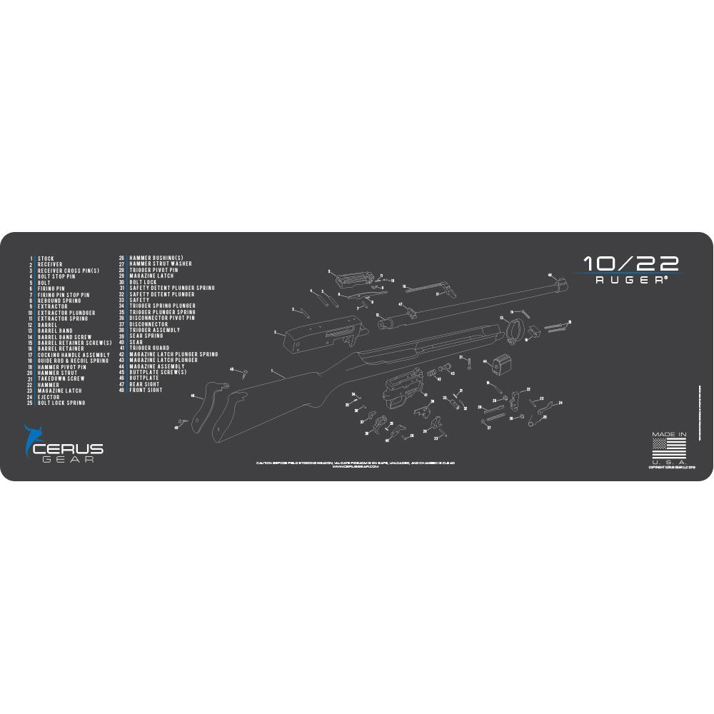 Ruger 10/22 12X36 Cleaning Mat - Grey