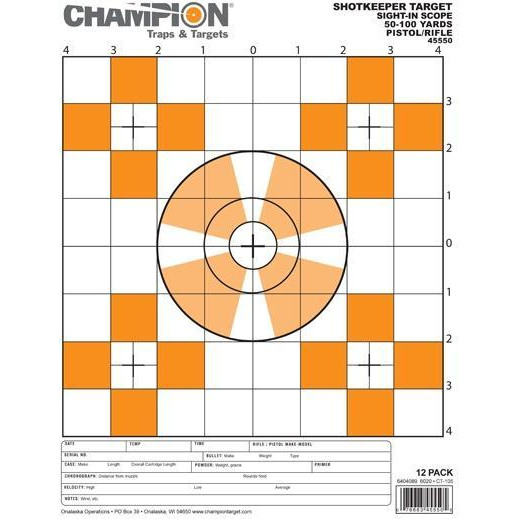 Shotkeeper Targets Sight-in Small 12PK