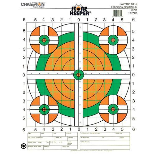 Score Keeper Target 100 Yd Sight-in Rifle Fluorescent 100PK