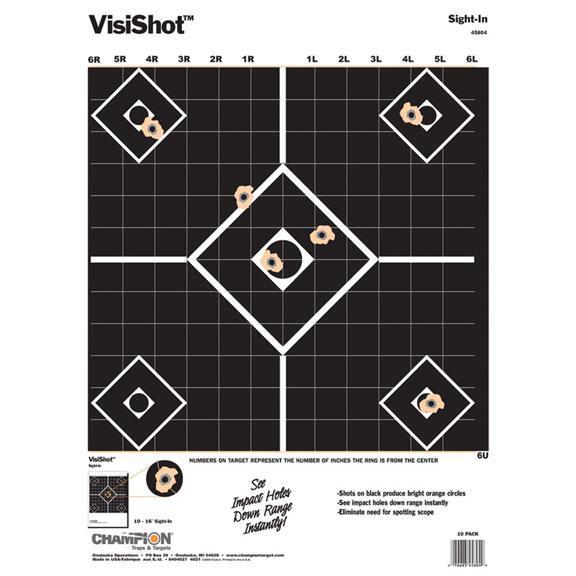 Champion Visishot Sight-in Target 10/PK 13 X 18