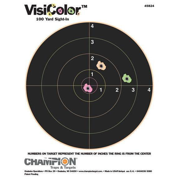 Champion Visicolor 8 Bullseye Target 10-PACK 8.5 X 11