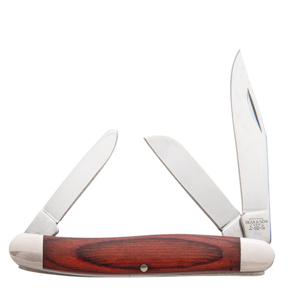 Bear & Son 3 1/4 Rosewood Midsize Stockman Folding Knife