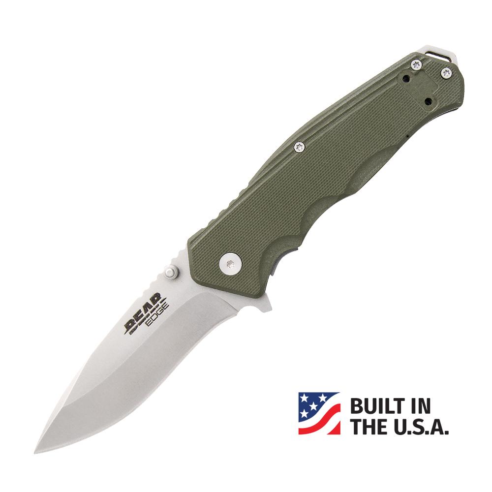 Bear & Son 4.5 Od Green G10 Sideliner Folding Knife