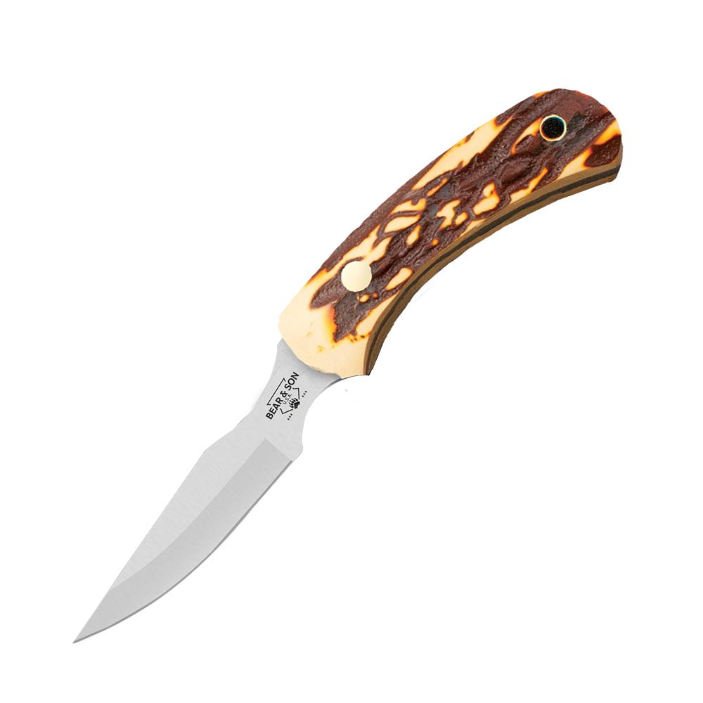 Bear & Son 6.5 Stag Delrin Ergonomic Caper Knife