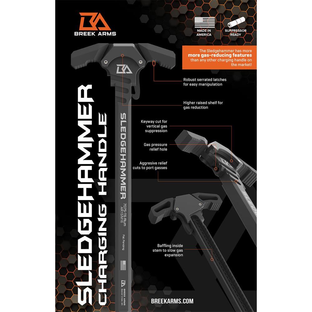 Breek Arms Sledgehammer AR-10 Ambidextrous Charging Handle - Image 3