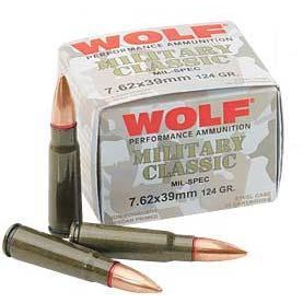 Wolf Military Classic 7.62X39 124GR Fmj 20RD Box