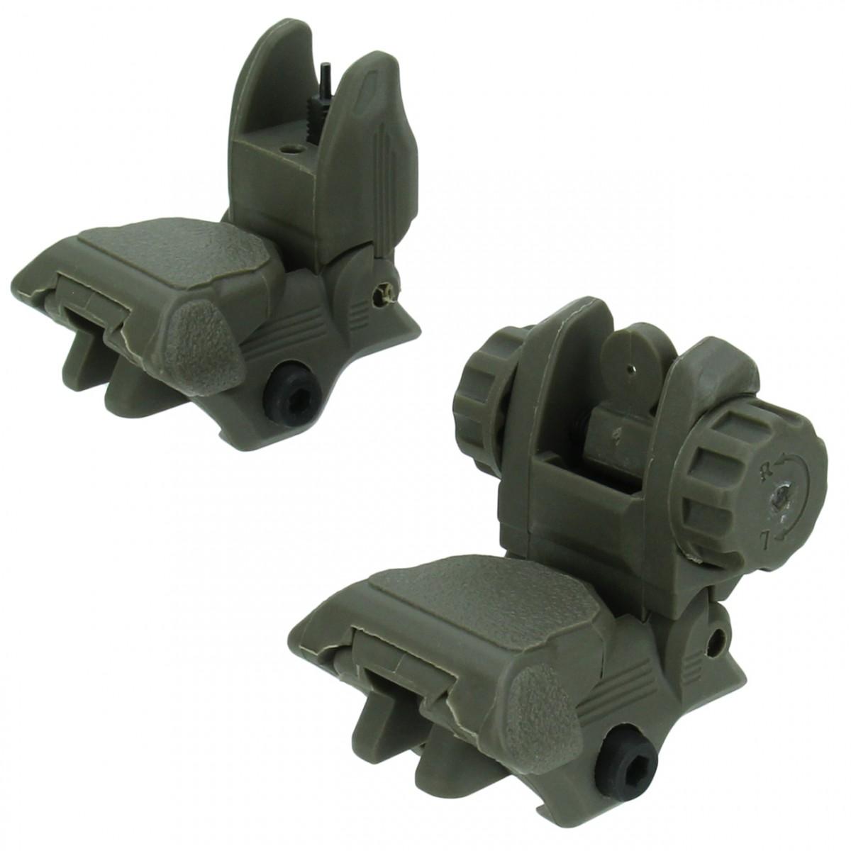 AR15 Low Profile Polymer Flip up Sights With Dual Apertures
