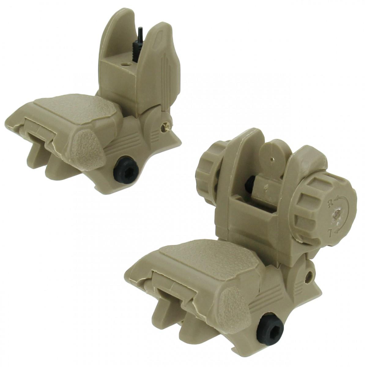 Tacfire AR15 Low Profile Polymer Flip up Sights