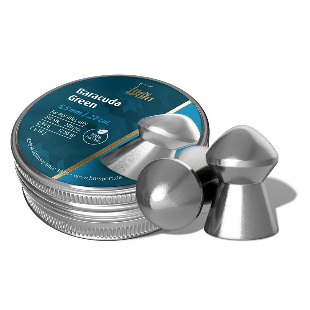 H&n Baracuda Green .22 Cal. Lead-free Pellets