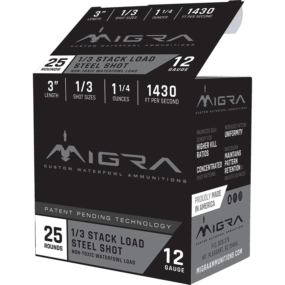 Migra Staxd 12 Gauge 3 Inch 1 1/4 Oz Steel Shot 25 Rounds