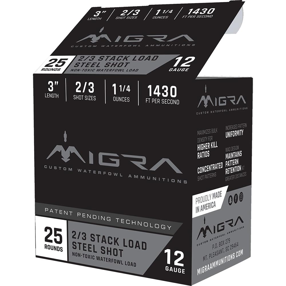 Migra M12S23 Staxd 12 Gauge 3 Inch 1-1/4 Oz 2-3 Shot 25 Rounds