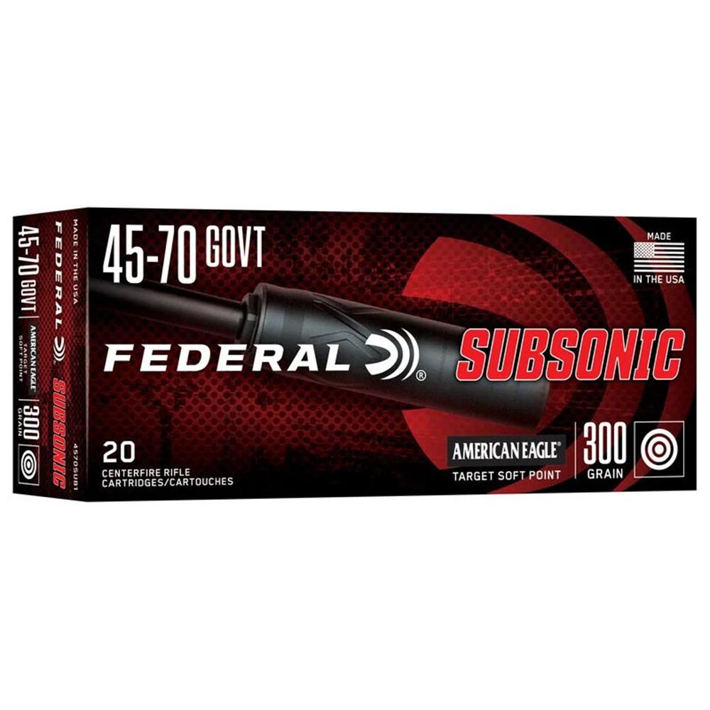 Federal 45-70 Govt 300GR Target Soft Point Subsonic 20/ROUND