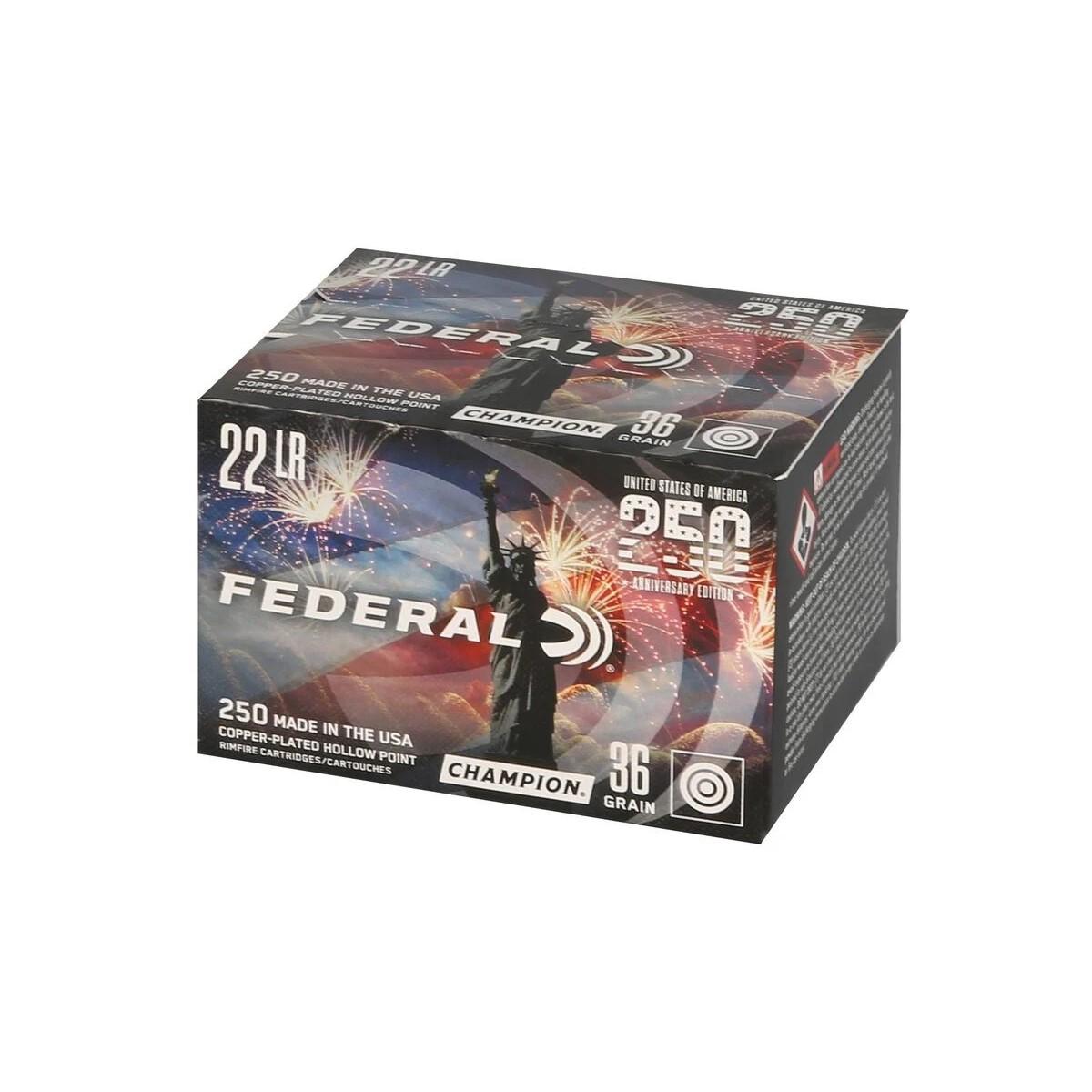Federal Champion 22LR 36GR Copper Plated Hollow Point 250 Rounds