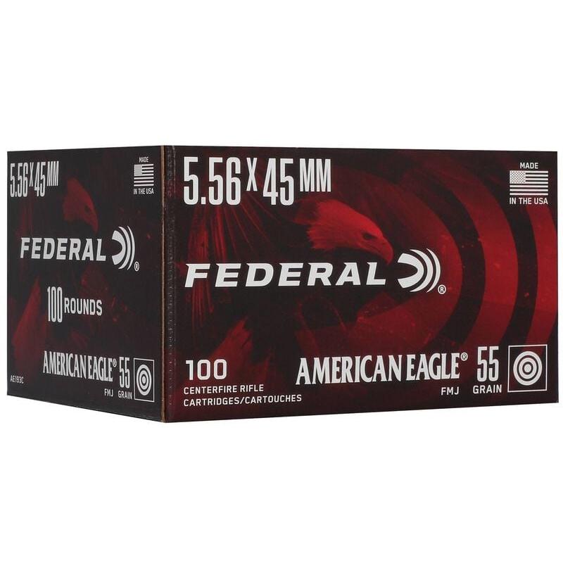 Federal AE193C 5.56X45MM 55GR Fmj 100/5