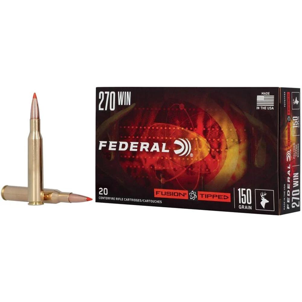 Federal Fusion 270 Win 150GR Tipped Ammo 20RD Box 10 Box Case