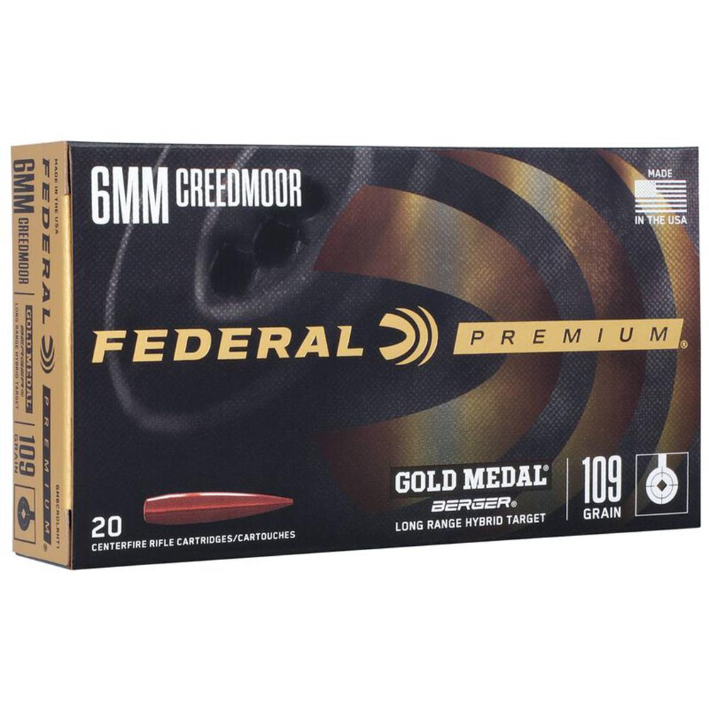 Federal Gold Medal 6MM Creedmoor 109 Gr Long Range Target Ammo 20RD