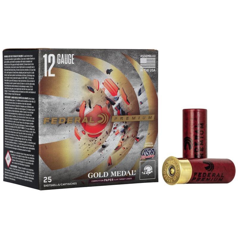 Federal Premium Gold Medal 12GA 2-3/4 1OZ 1290 Fps 7.5 Ammo 25RD