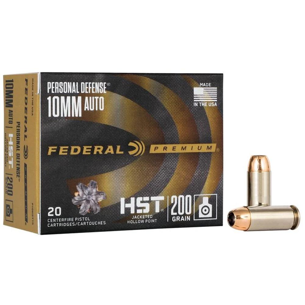 Federal Premium 10MM Auto 200GR Hst Jacketed Hollow Point 20RD