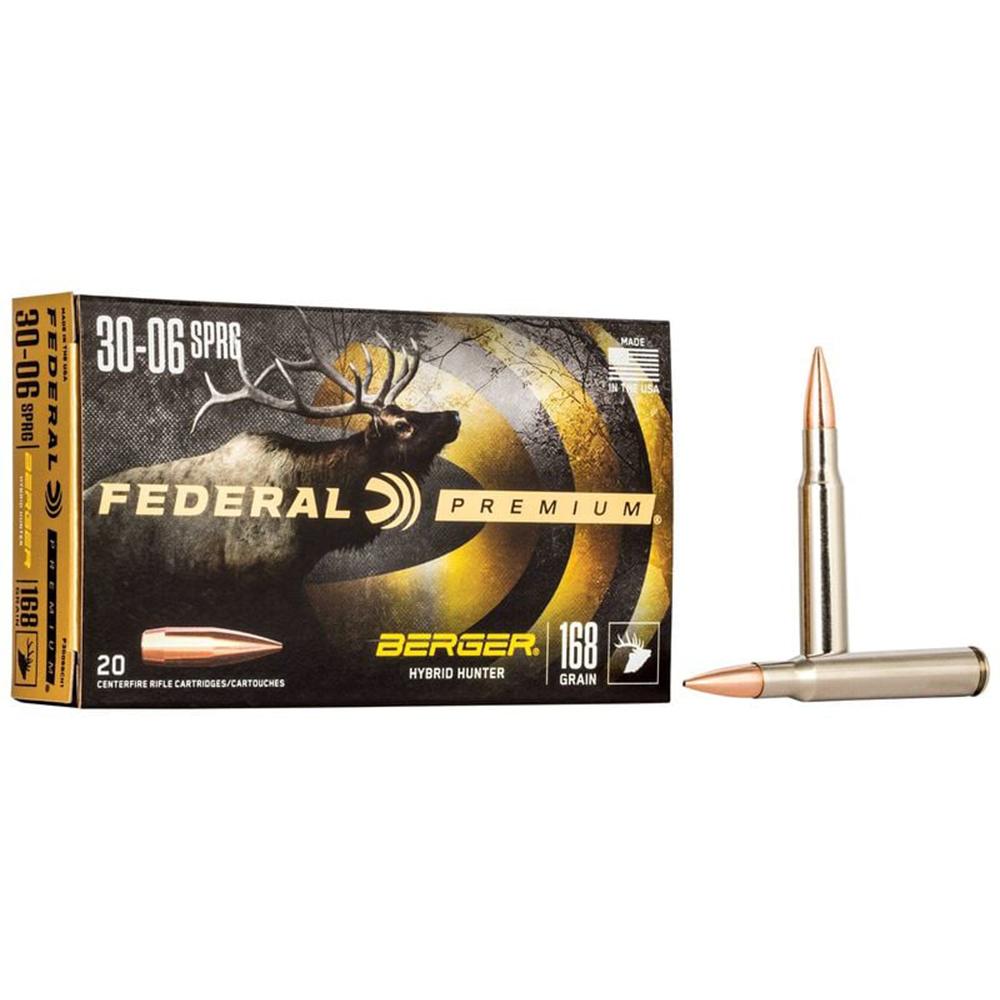 Federal 30-06 Springfield 168GR Berger Hybrid Hunter 20RD