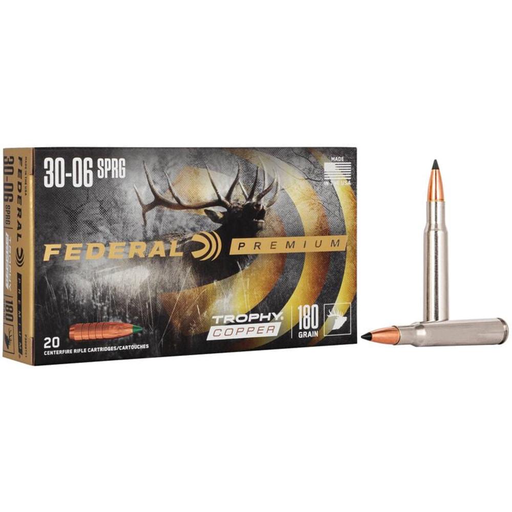 Federal Premium 30-06 Springfield 180 Gr Trophy Copper 20 Rd