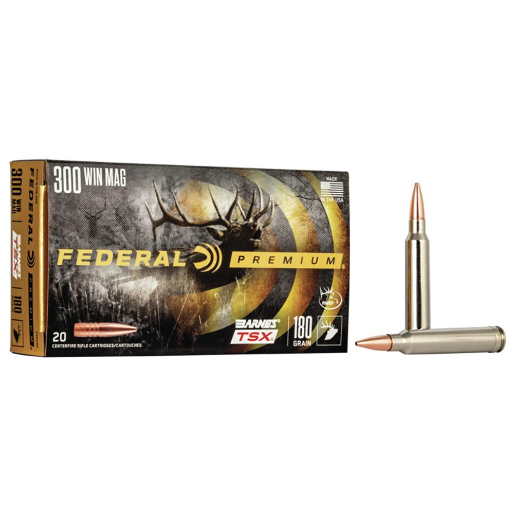 Federal Premium 300 Win Mag 180GR Barnes Tsx Ammo 20RD