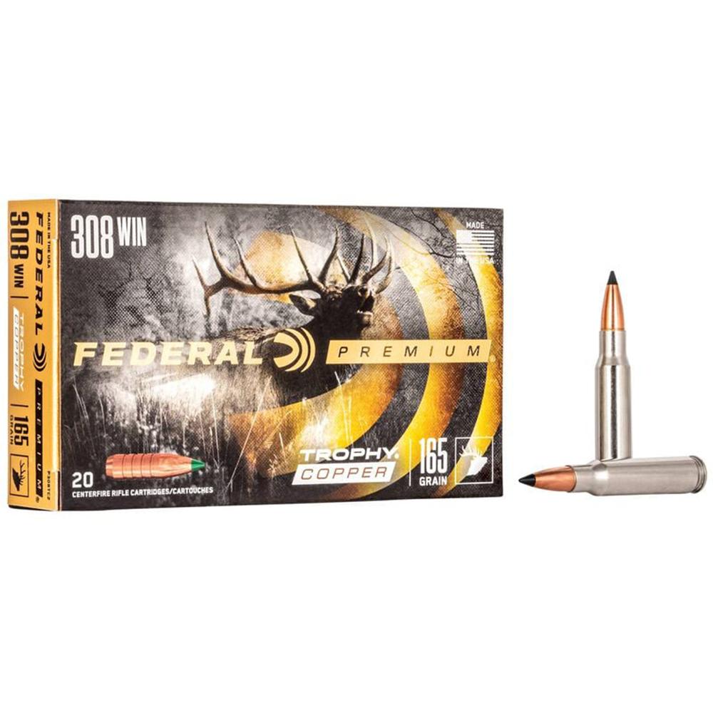 Federal Premium 308 Win 165GR Trophy Copper Ammo 20RD