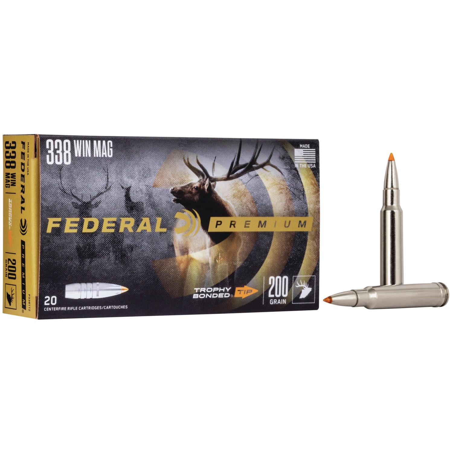 Federal 338 Win Mag 200GR Trophy Bonded Tip Ammo 20RD
