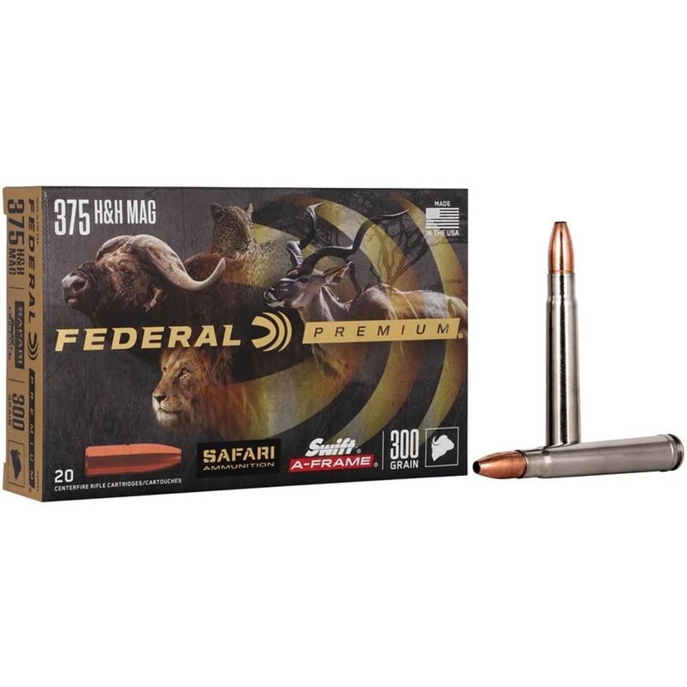 Federal 375 H&h Mag 300GR Swift A-frame Ammo 20RD