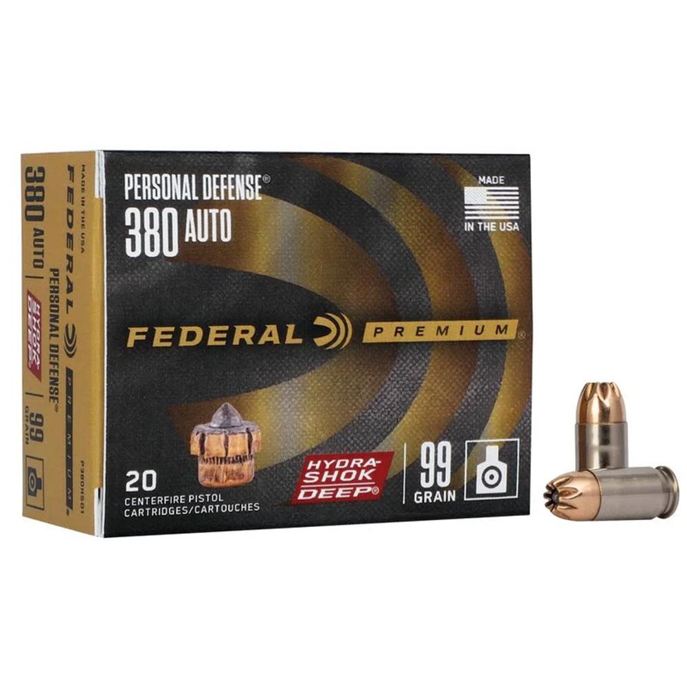 Federal Premium Hydra Shok Deep 380 Auto 99GR 20RD